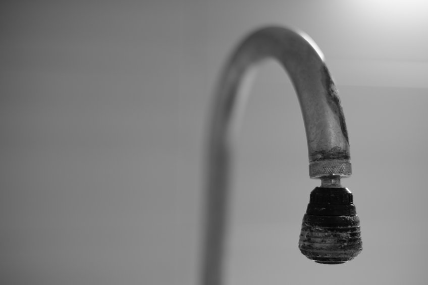 limescale buildup on faucet